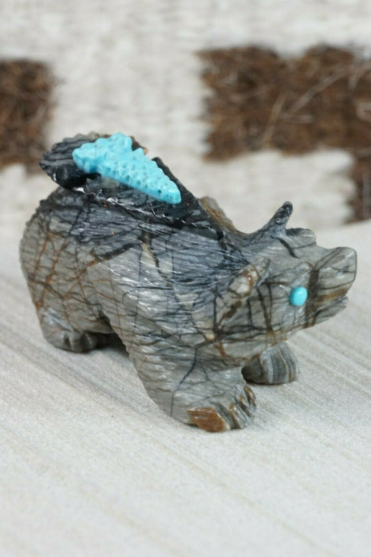 Badger Zuni Fetish Carving - Alvin Haloo - High Lonesome Trading