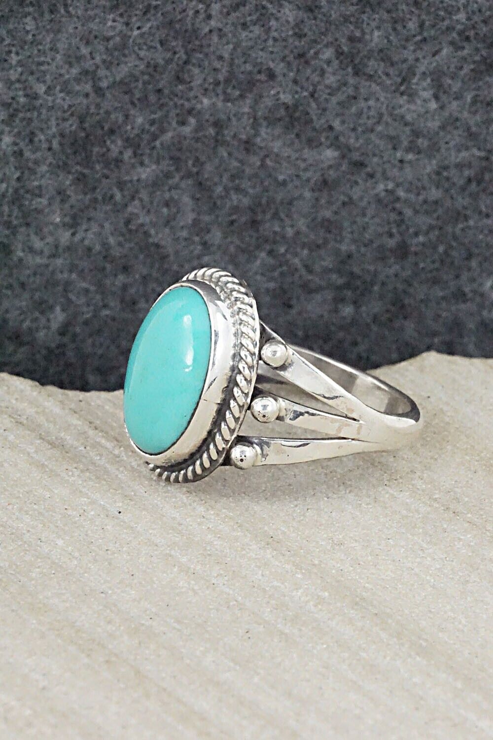 Turquoise & Sterling Silver Ring - Alice Rose Saunders - Size 8