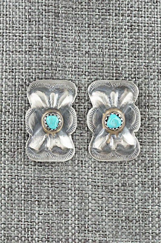 Turquoise & Sterling Silver Earrings - Joan Begay