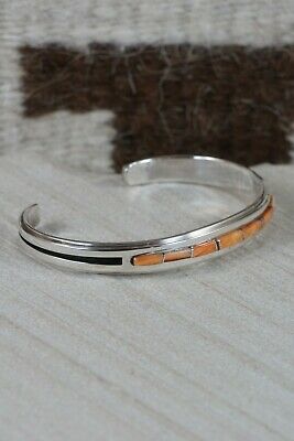 Navajo Spiny Oyster & Sterling Silver Bracelet - Wilbert Muskett - High Lonesome Trading