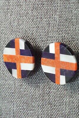 Multi Stone Inlay & Sterling Silver Earrings - Chaslyn Crespin