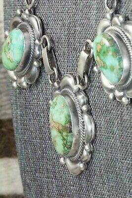 Turquoise & Sterling Silver Necklace and Earrings Set - Tom Lewis