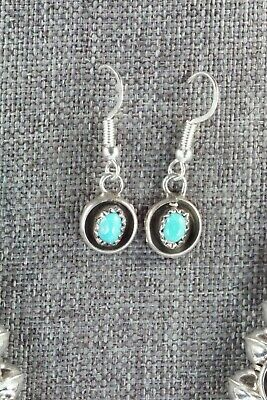 Turquoise & Sterling Silver Squash Blossom and Earrings - Phil Garcia