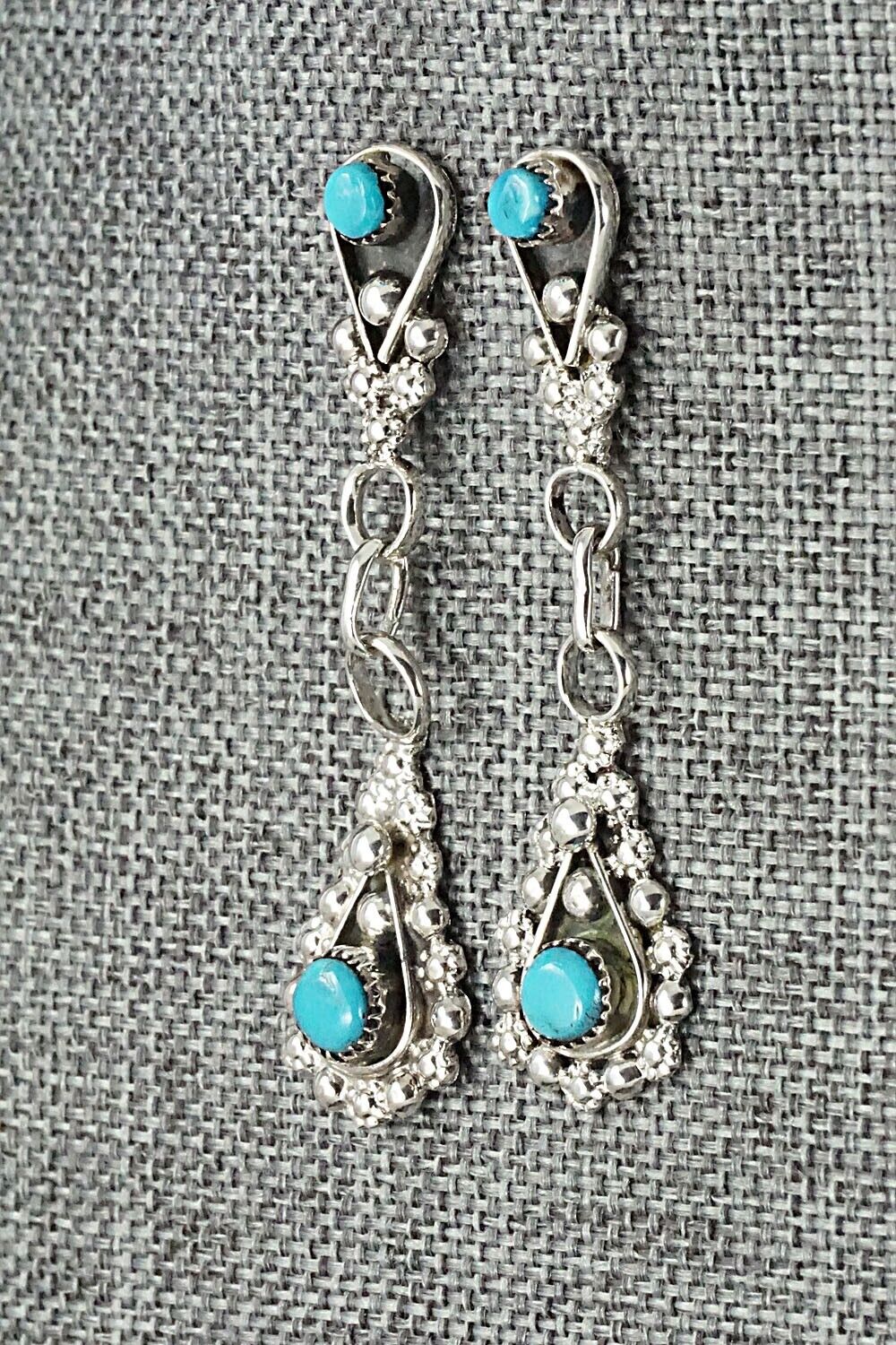 Turquoise & Sterling Silver Earrings - Verdie Booqua