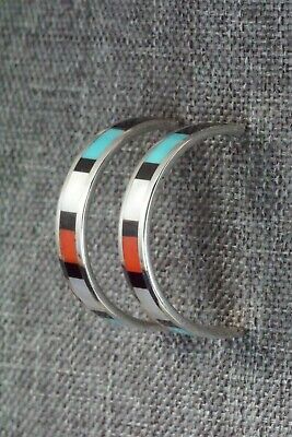 Multi Stone Inlay & Sterling Silver Earrings - Robin Chavez