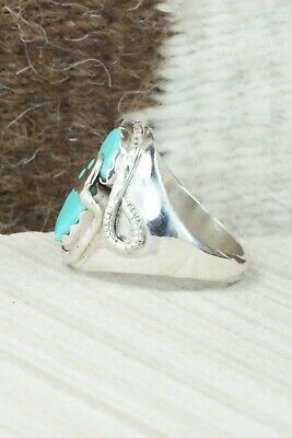 Turquoise & Sterling Silver Ring - Joy Calabaza - Size 9.75