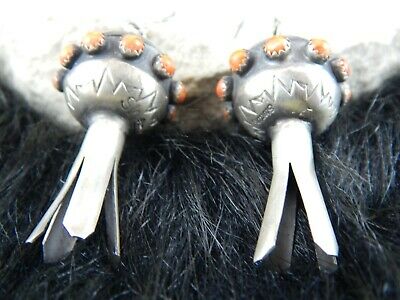 Navajo Sterling Silver & Spiny Oyster Blossom Earrings - Monica Smith - High Lonesome Trading