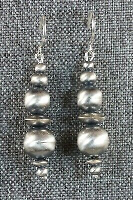 Navajo Sterling Silver Earrings - Jan Mariano - High Lonesome Trading