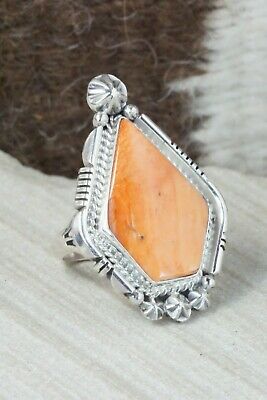 Spiny Oyster & Sterling Silver Ring - Daniel Benally - Size 7