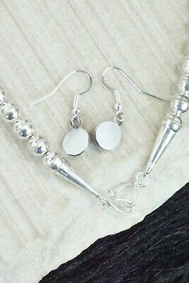 Turquoise & Sterling Silver Squash Blossom and Earrings - Phil Garcia