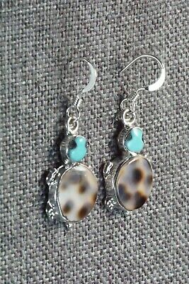 Turquoise, Shell & Sterling Silver Earrings - Kathryn Qualo