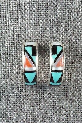 Multi Stone Inlay & Sterling Silver Earrings - Delberta Boone