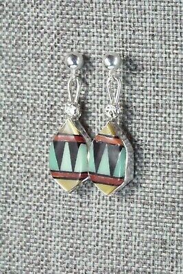 Multi Stone Inlay & Sterling Silver Earrings - Ola Eriacho
