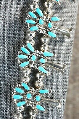 Zuni Turquoise & Sterling Silver Squash Blossom Set - Vie Bobelu