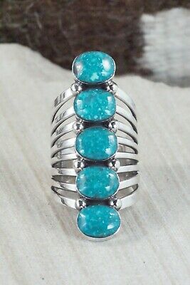Turquoise & Sterling Silver Ring - Thomas Yazzie - Size 9.75