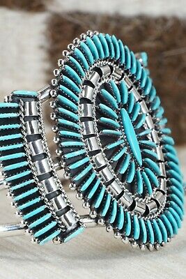 Zuni Turquoise & Sterling Silver Bracelet - Edmund Cooeyate