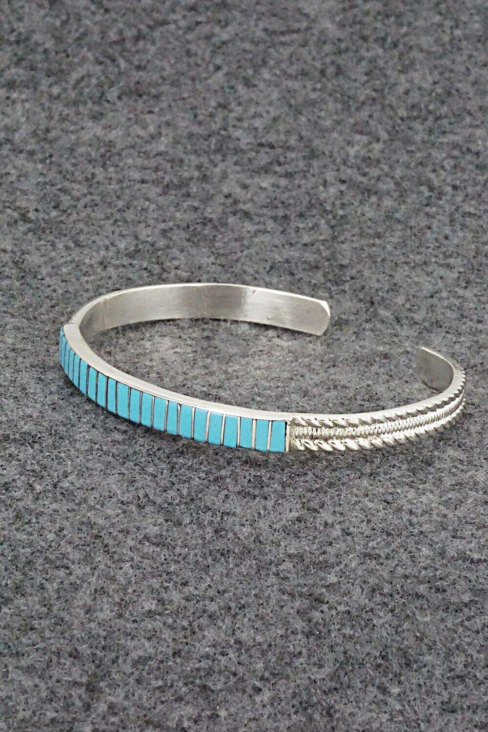 Turquoise & Sterling Silver Inlay Bracelet - Orlando Laweka