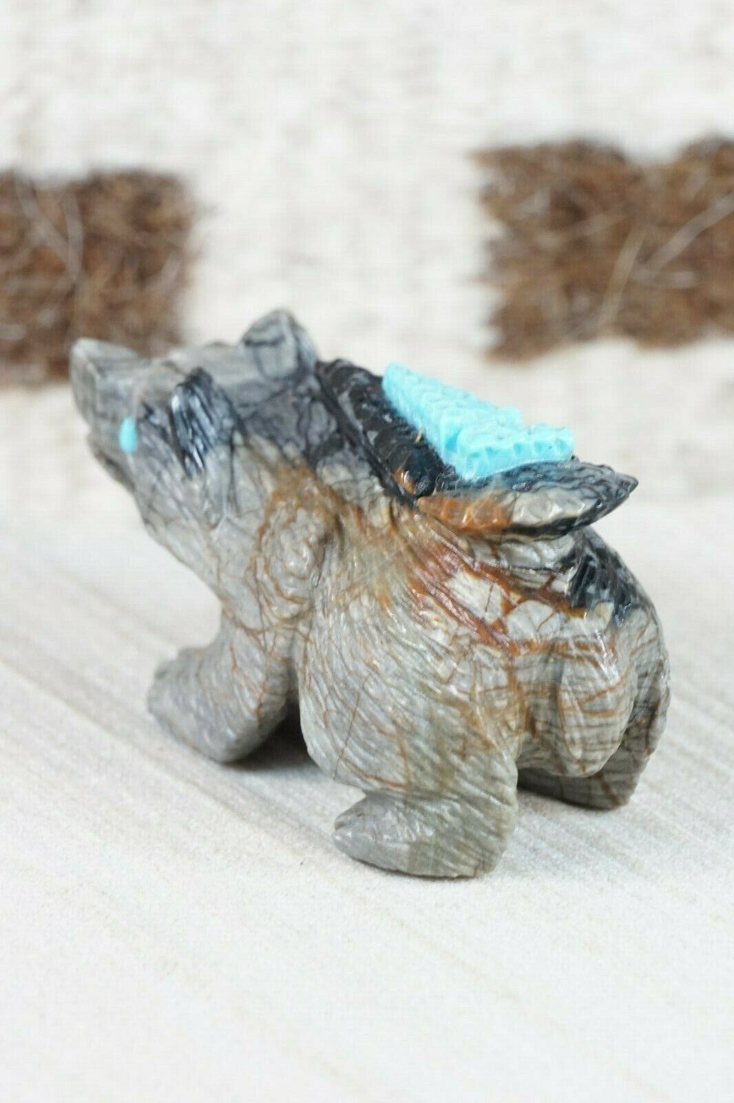 Badger Zuni Fetish Carving - Alvin Haloo - High Lonesome Trading