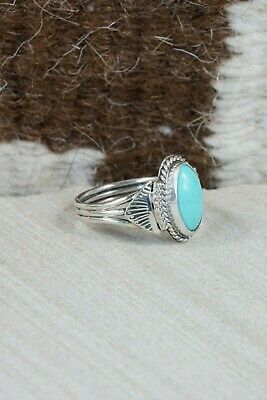 Navajo Turquoise and Sterling Silver Ring - Jan Mariano - Size 5.75