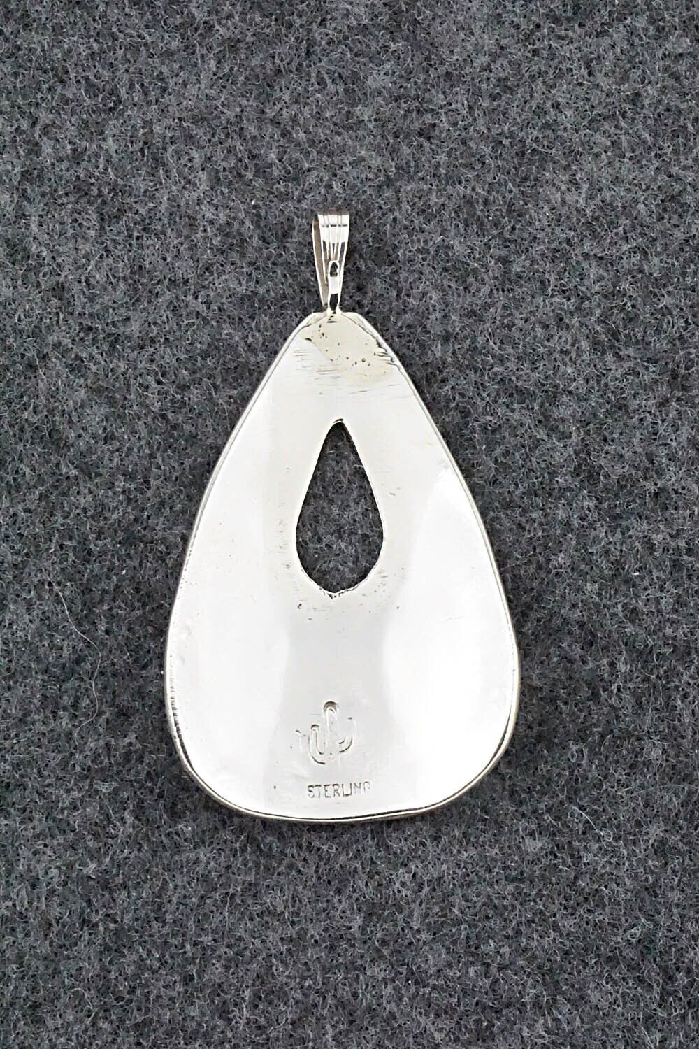 Turquoise, Coral and Sterling Silver Pendant - Jolene Yazzie