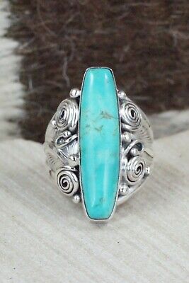 Turquoise & Sterling Silver Ring - Darrell Morgan - Size 8.5