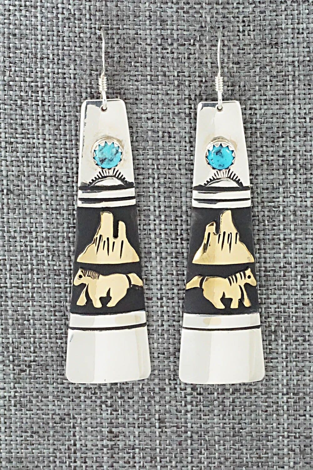 Turquoise & Sterling Silver Earrings - Rosita Singer
