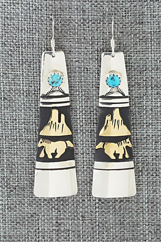 Turquoise & Sterling Silver Earrings - Rosita Singer