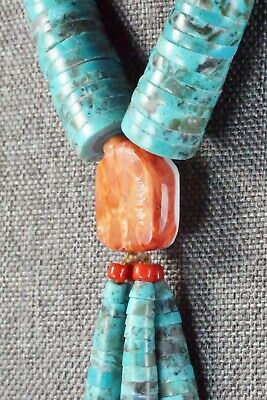 Turquoise & Spiny Oyster Necklace - Lupe Lovato