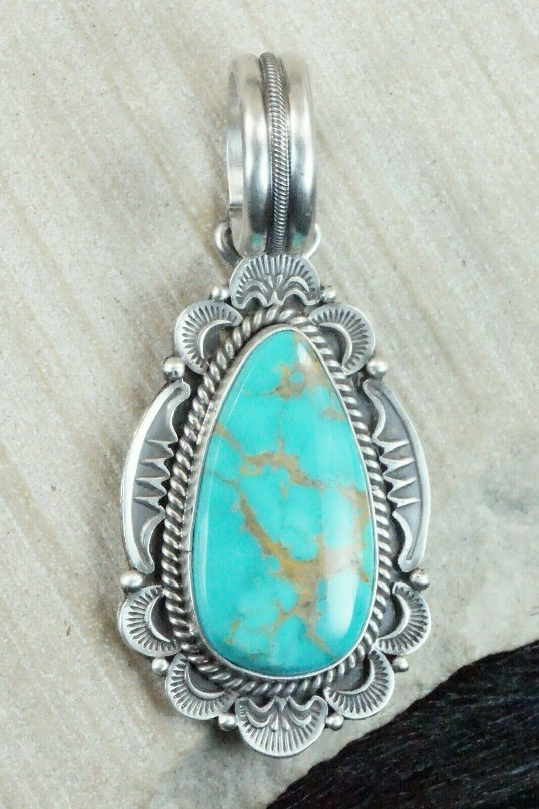Royston Turquoise and Sterling Silver Pendant - Michael Calladitto