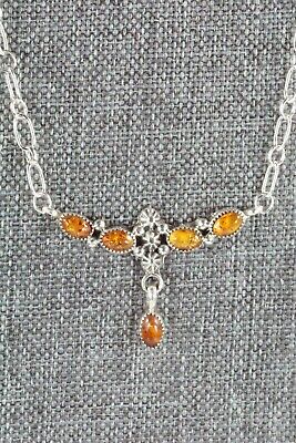 Amber & Sterling Silver Necklace - Loretta Smith - High Lonesome Trading