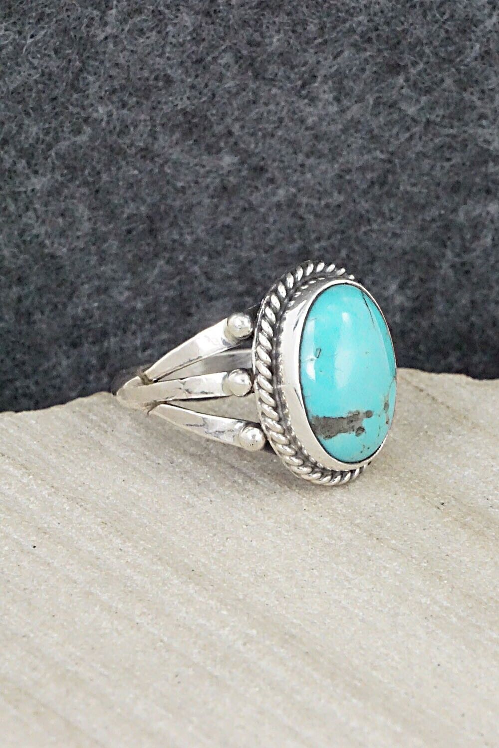 Turquoise & Sterling Silver Ring - Alice Rose Saunders - Size 7