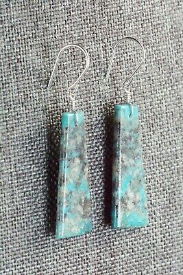 Turquoise & Sterling Silver Earrings - Lester Abeyta - Santo Domingo