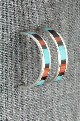 Multi Stone Inlay & Sterling Silver Earrings - Robin Chavez