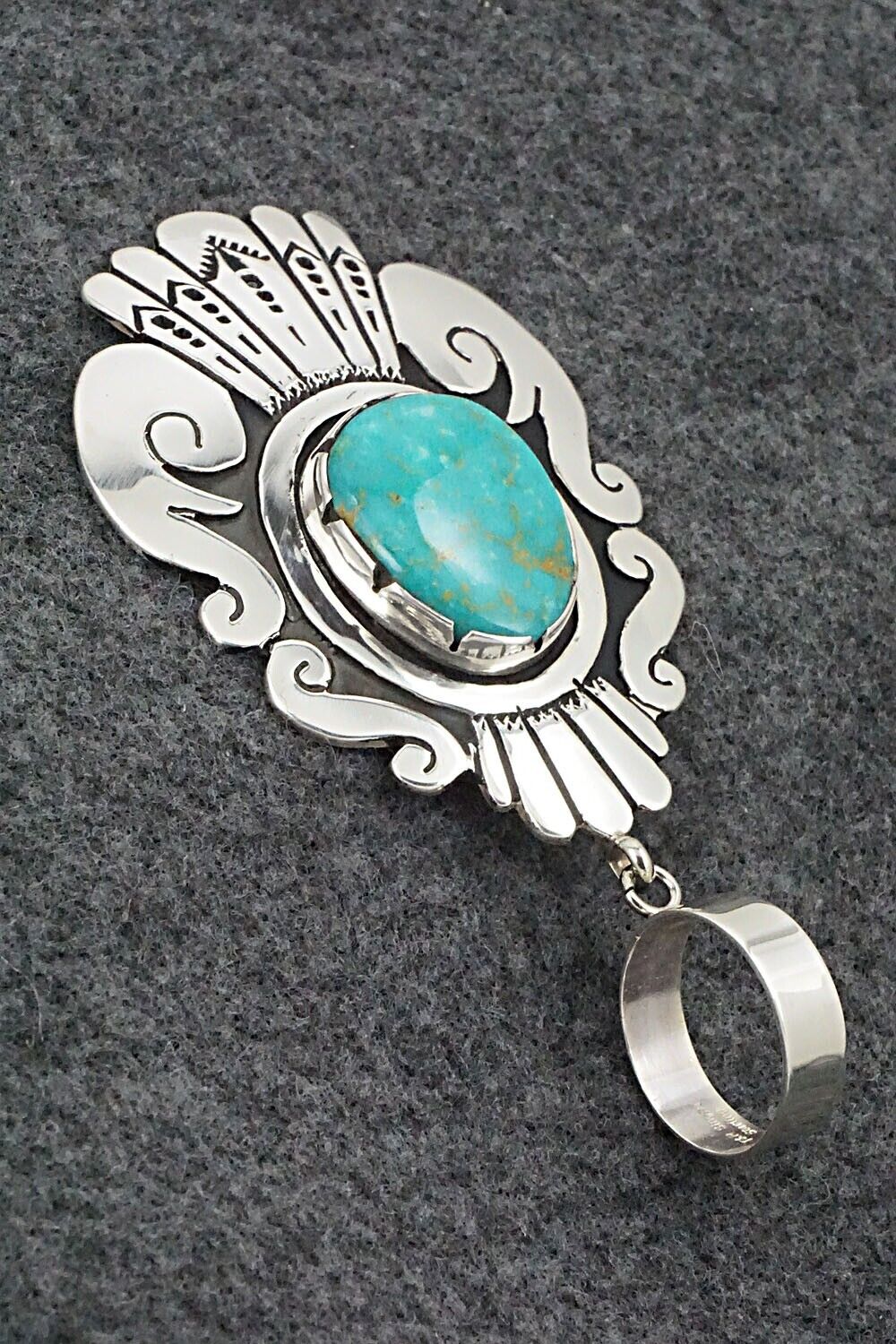 Turquoise & Sterling Silver Pendant - Rosita Singer