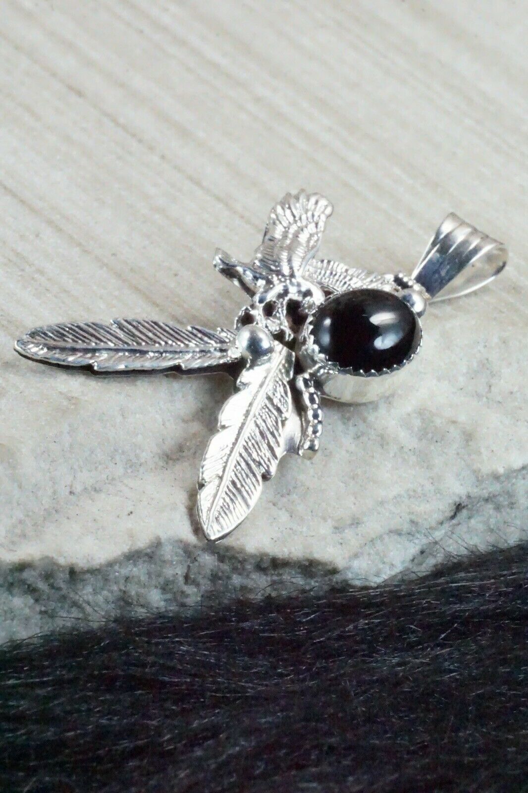 Onyx & Sterling Silver Pendant - Genevieve Francisco