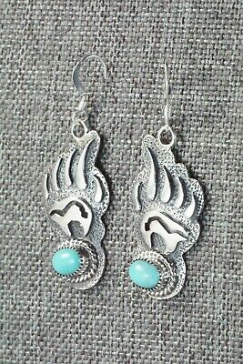 Turquoise & Sterling Silver Bear Earrings - Ross Antonio