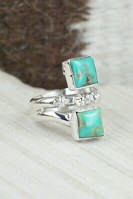 Turquoise & Sterling Silver Ring - Bobby Platero - Size 7.5