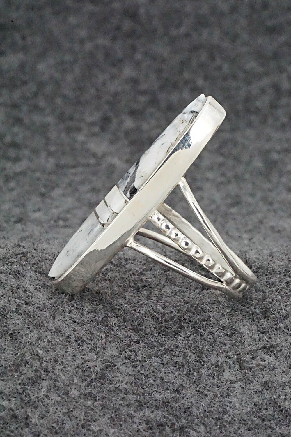 White Buffalo & Sterling Silver Ring - Harold Smith - Size 7