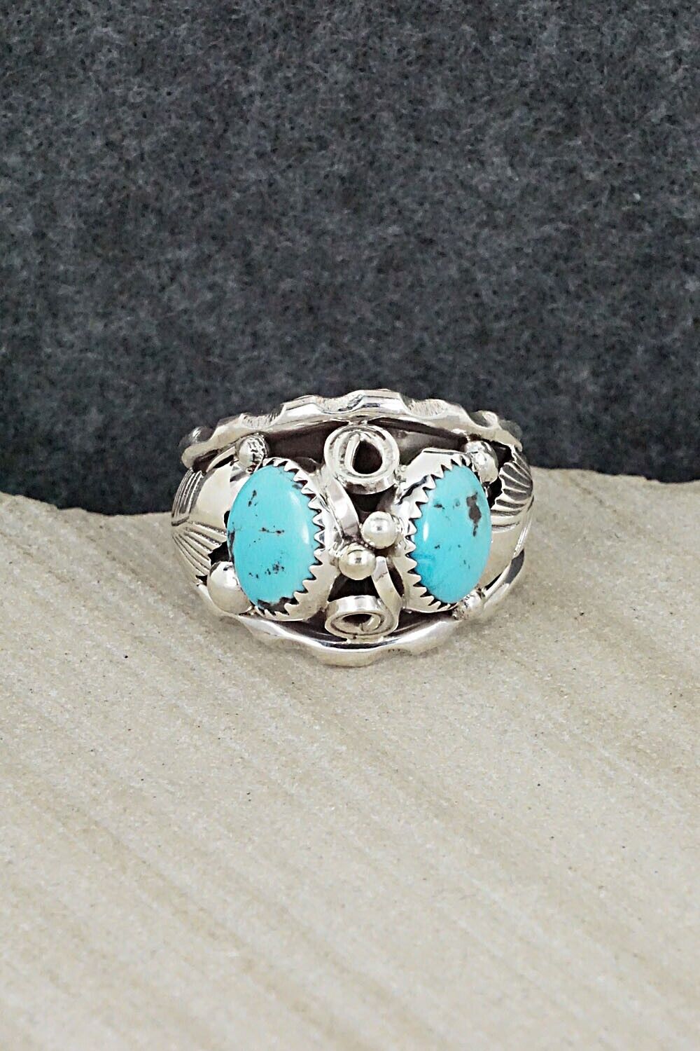 Turquoise & Sterling Silver Ring - Max Calladitto - Size 11.75