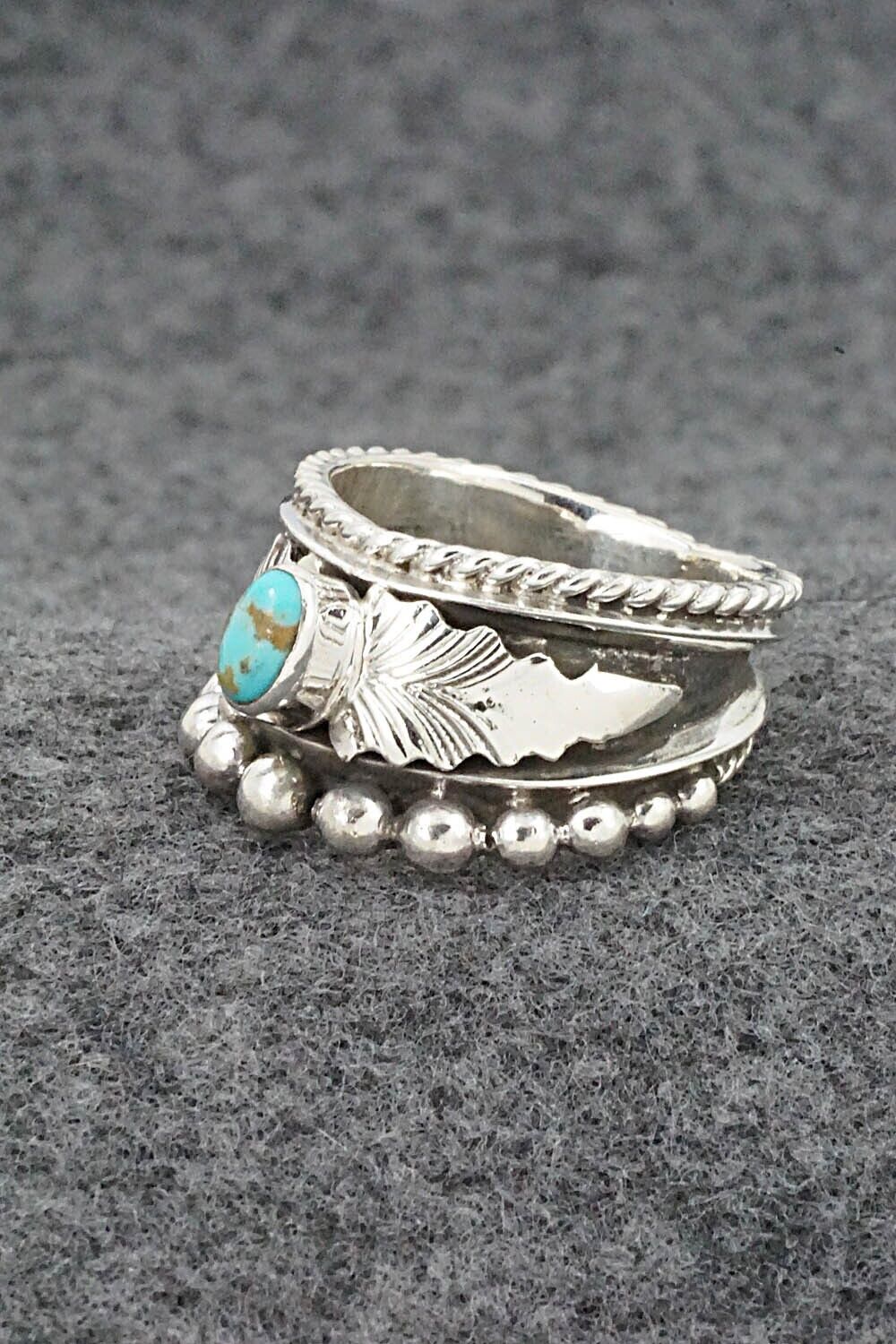 Turquoise & Sterling Silver Ring - Tom Lewis - Size 9