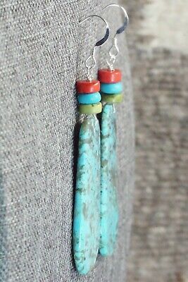 Turquoise & Sterling Silver Earrings - Lupe Lovato