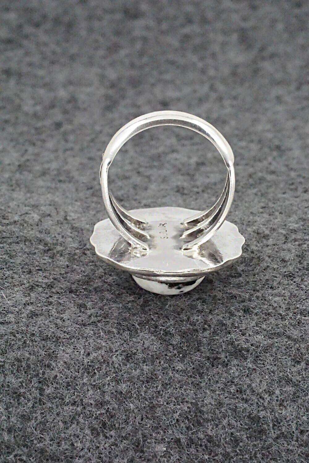White Buffalo & Sterling Silver Ring - Samuel Yellowhair - Size 5.75
