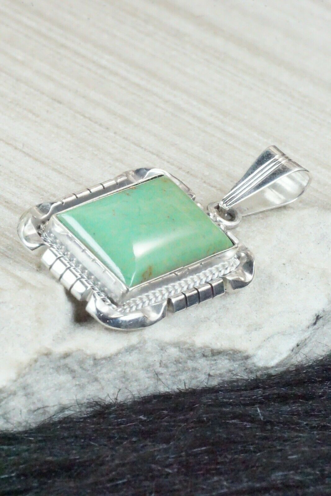 Turquoise & Sterling Silver Pendant - Samuel Yellowhair