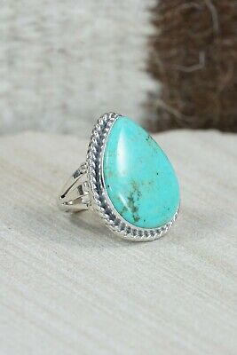 Navajo Turquoise and Sterling Silver Ring - Tom Dinetso - Size 5.5