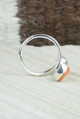 Spiny Oyster & Sterling Silver Ring - Lyle Piaso - Size 9