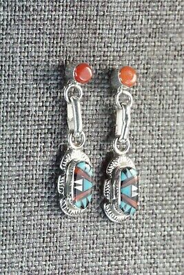 Multi Stone Inlay & Sterling Silver Earrings - Ernest Leekela