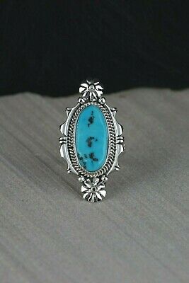 Navajo Turquoise and Sterling Silver Ring - Daniel Benally - Size 7.5 - High Lonesome Trading