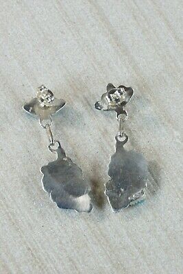 Zuni Turquoise & Sterling Silver Earrings - Vickie Johnson - High Lonesome Trading