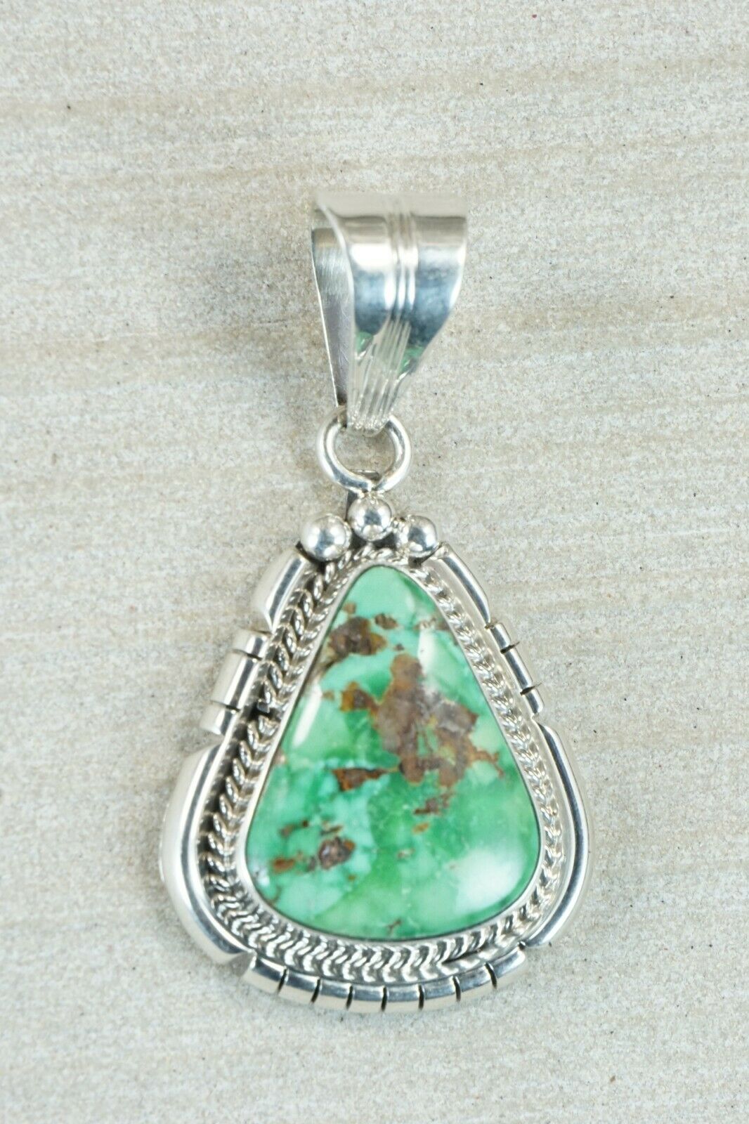 Navajo Turquoise & Sterling Silver Pendant - Samuel Yellowhair