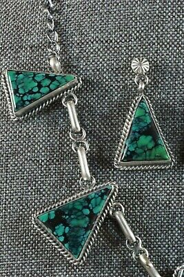 Navajo Turquoise & Sterling Silver Necklace - Raymond Delgarito - High Lonesome Trading